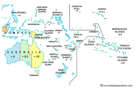 Time Zone World  on World Time Zone Map Guam