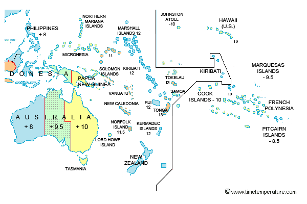 Pacific Time Zone Map