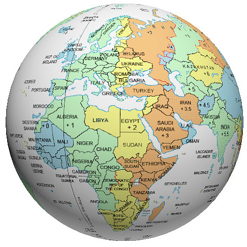 Time Zones Around The World Map