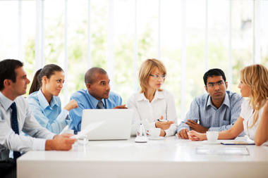 people meeting at table