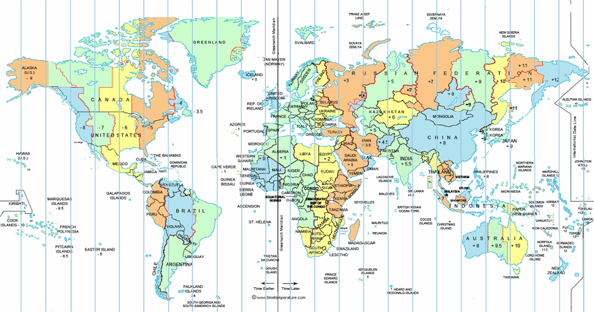 World Time Zone Map