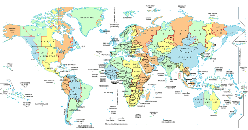 World Clock Map Gmt Dakota Jade