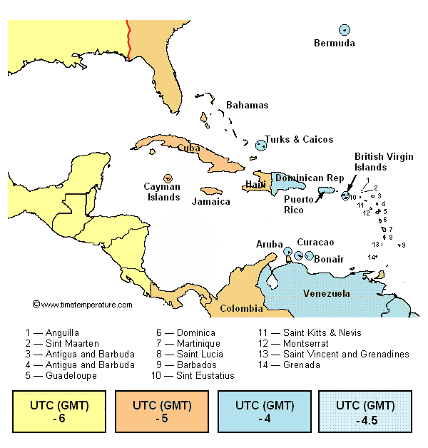Virgin Islands Time Zone 10