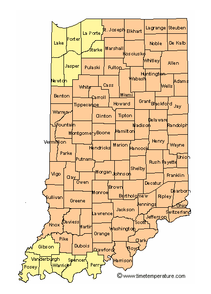 indiana time zone map