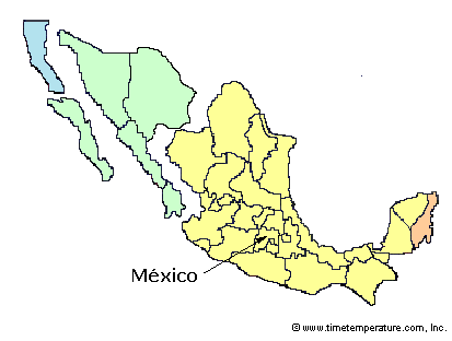 Mexico Mexico time zone map
