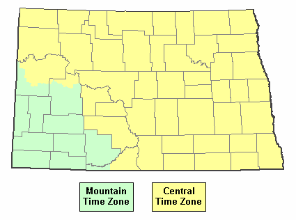 us time zone map south dakota North Dakota Time Zone