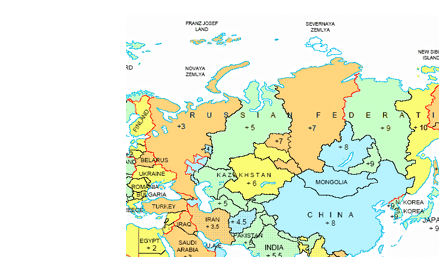 Russia time zone map