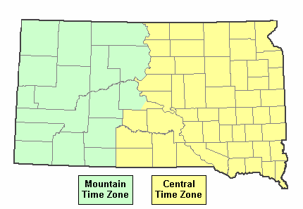 us time zone map south dakota South Dakota Time Zone