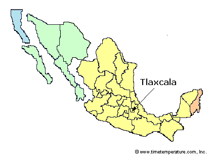 Tlaxcala Mexico time zone map