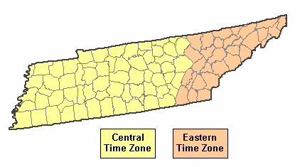 us time zone map tennessee Tennessee Time Zone us time zone map tennessee