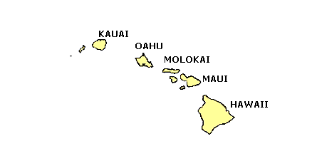 Hawaii-Aleutian time zone map